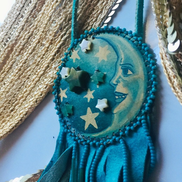 ✨Leather Moon n’ Stars Pendant 🌙✨ - Picture 2 of 4
